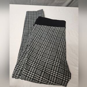 Calvin Klein Plaid Black And White Dress Pants Womens Stretch Size XL!